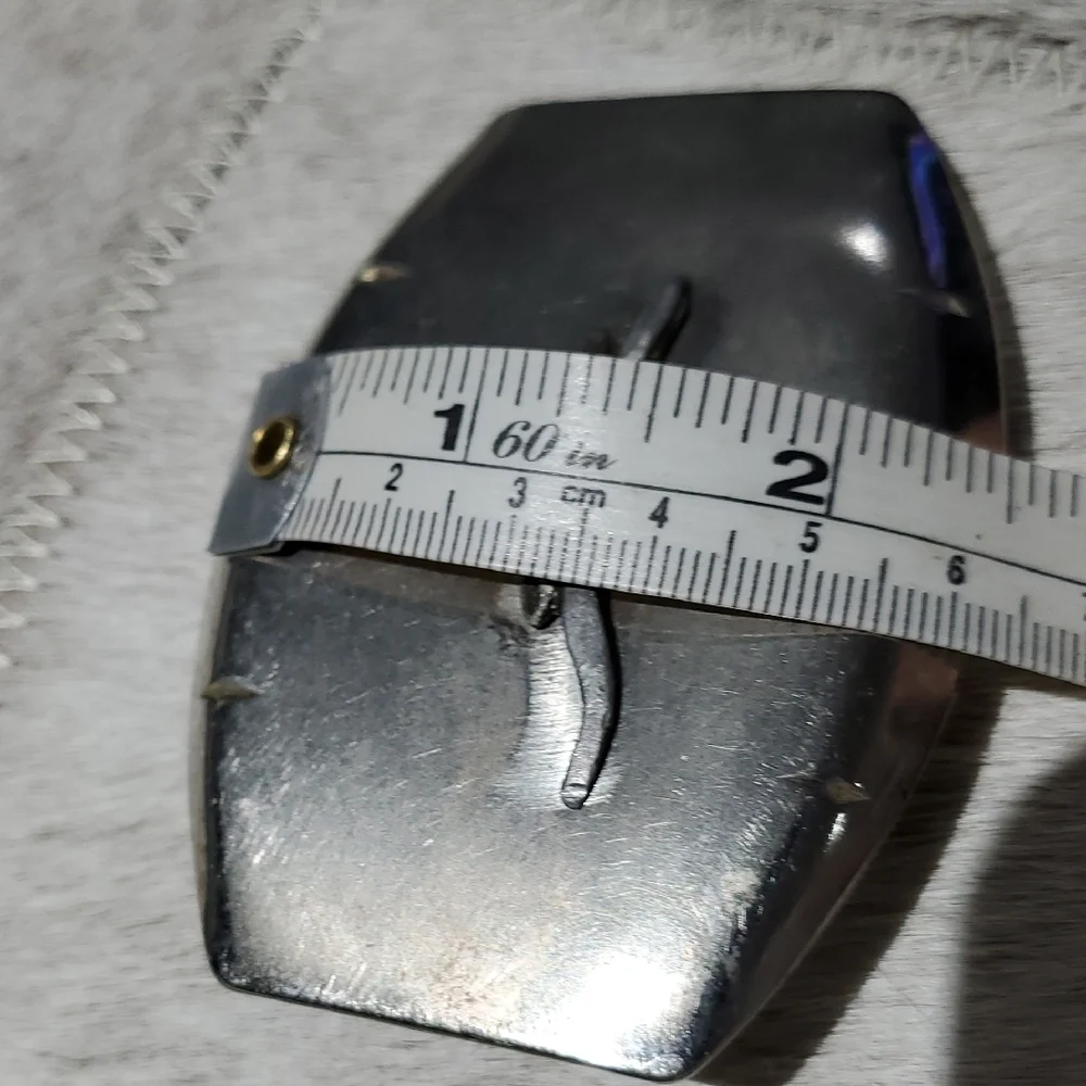 Vintage Silver Bullhead Longhorn Belt Buckle
